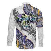 Traditional Art Hawaiian Kakau Tattoos Family Matching Off Shoulder Short Dress and Hawaiian Shirt Graffiti Style LT03 - Polynesian Pride