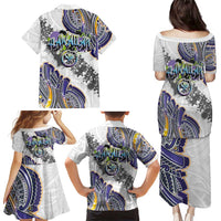 Traditional Art Hawaiian Kakau Tattoos Family Matching Puletasi and Hawaiian Shirt Graffiti Style LT03 - Polynesian Pride