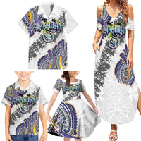 Traditional Art Hawaiian Kakau Tattoos Family Matching Summer Maxi Dress and Hawaiian Shirt Graffiti Style LT03 - Polynesian Pride
