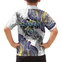 Traditional Art Hawaiian Kakau Tattoos Family Matching Tank Maxi Dress and Hawaiian Shirt Graffiti Style LT03 - Polynesian Pride