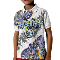 Traditional Art Hawaiian Kakau Tattoos Kid Polo Shirt Graffiti Style - Polynesian Pride