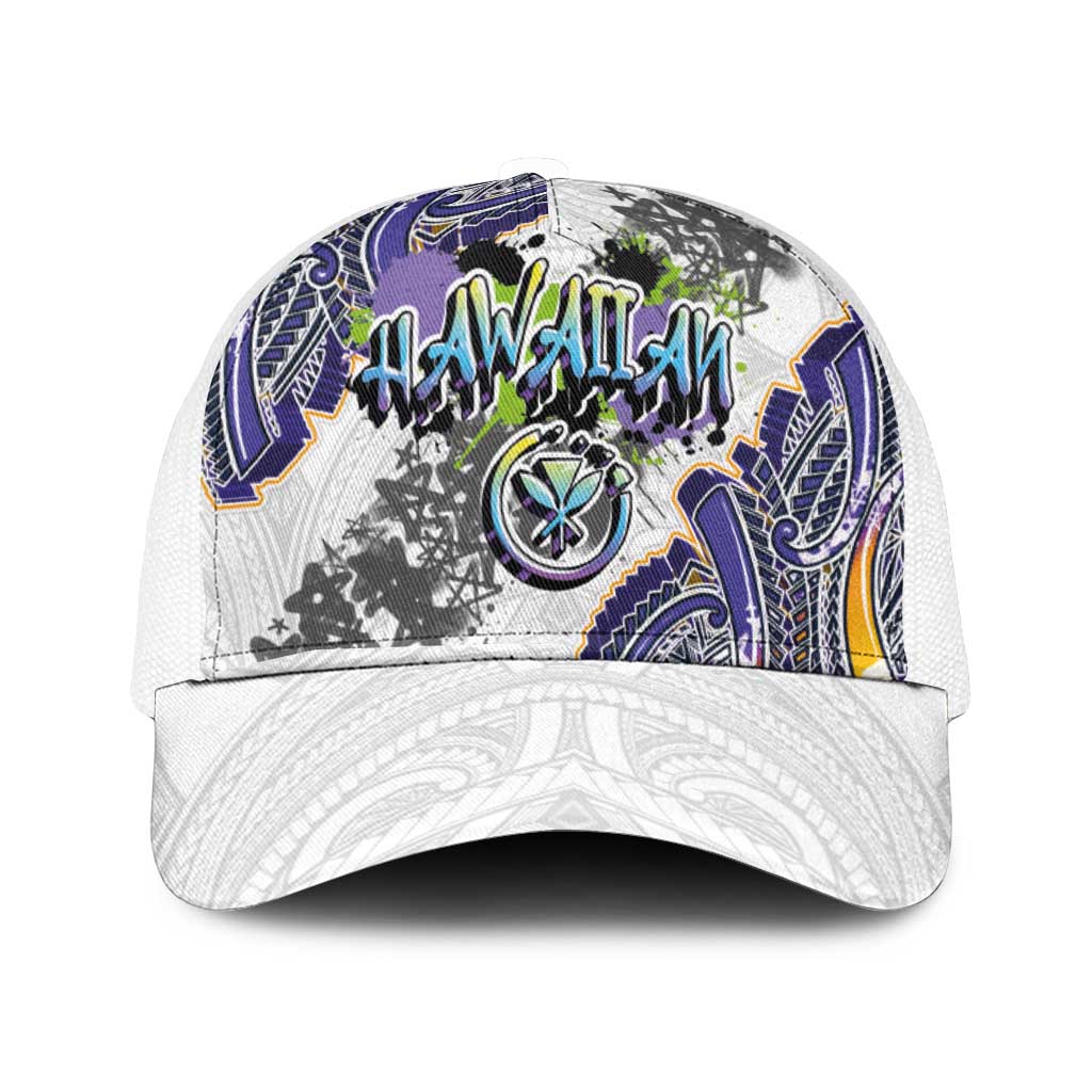 Traditional Art Hawaiian Kakau Tattoos Mesh Trucker Cap Graffiti Style - Polynesian Pride