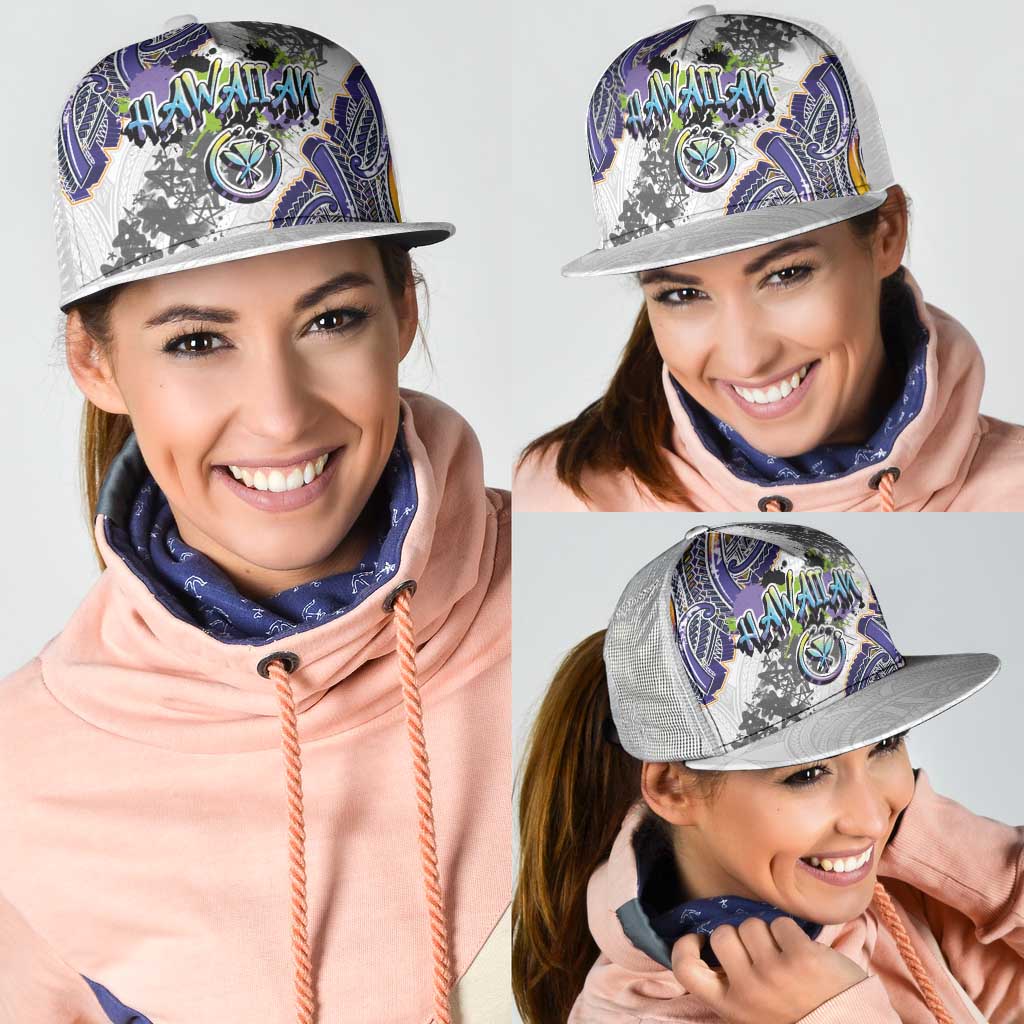Traditional Art Hawaiian Kakau Tattoos Mesh Trucker Cap Graffiti Style - Polynesian Pride