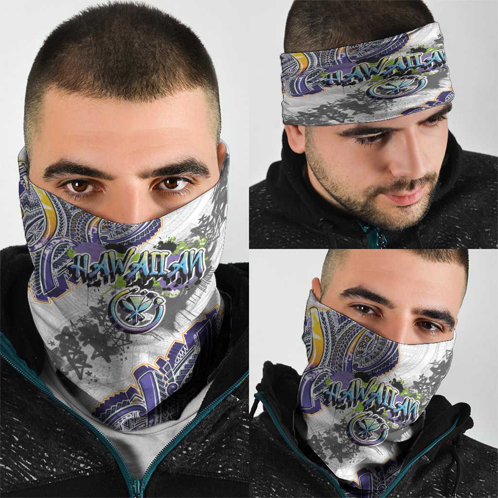 Traditional Art Hawaiian Kakau Tattoos Neck Gaiter Graffiti Style - Polynesian Pride