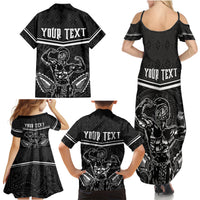 Custom Hawaii Warrior Family Matching Summer Maxi Dress and Hawaiian Shirt Kakau Quilt Pattern LT03 - Polynesian Pride