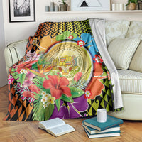 Hawaii Womens Day Wahine Blanket Strong Beautiful Woman with Kakau Style LT03 Red - Polynesian Pride