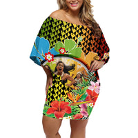 Hawaii Womens Day Wahine Family Matching Off Shoulder Short Dress and Hawaiian Shirt Strong Beautiful Woman with Kakau Style LT03 Mom's Dress Red - Polynesian Pride