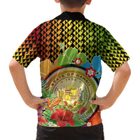 Hawaii Womens Day Wahine Family Matching Short Sleeve Bodycon Dress and Hawaiian Shirt Strong Beautiful Woman with Kakau Style LT03 - Polynesian Pride