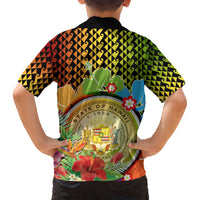 Hawaii Womens Day Wahine Kid Hawaiian Shirt Strong Beautiful Woman with Kakau Style LT03 - Polynesian Pride
