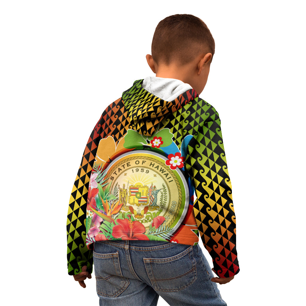Hawaii Womens Day Wahine Kid Hoodie Strong Beautiful Woman with Kakau Style LT03 - Polynesian Pride