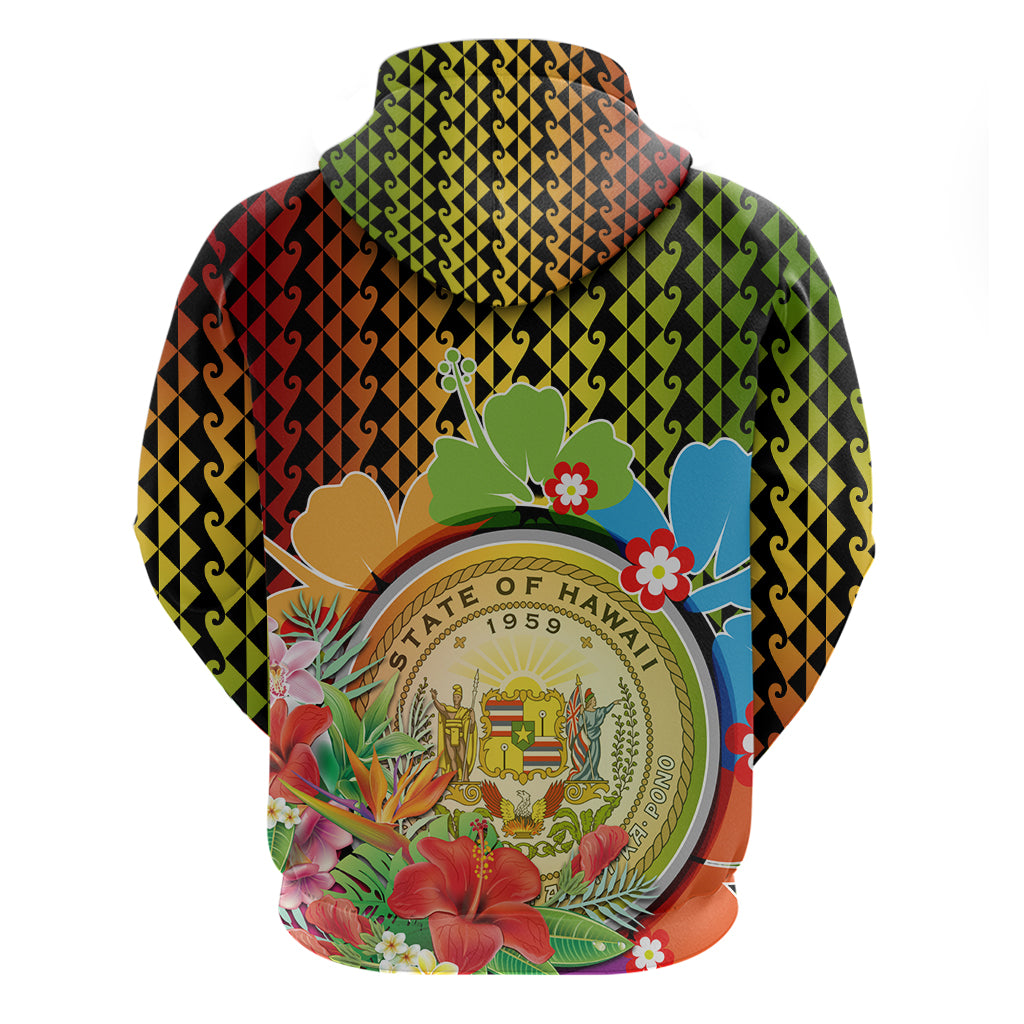 Hawaii Womens Day Wahine Zip Hoodie Strong Beautiful Woman with Kakau Style LT03 - Polynesian Pride