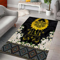 Flores de Mayo and Filipino Fiesta Area Rug The Sun-Jasmine and Polynesian Yakan Tattoo Barong Style LT03 - Polynesian Pride