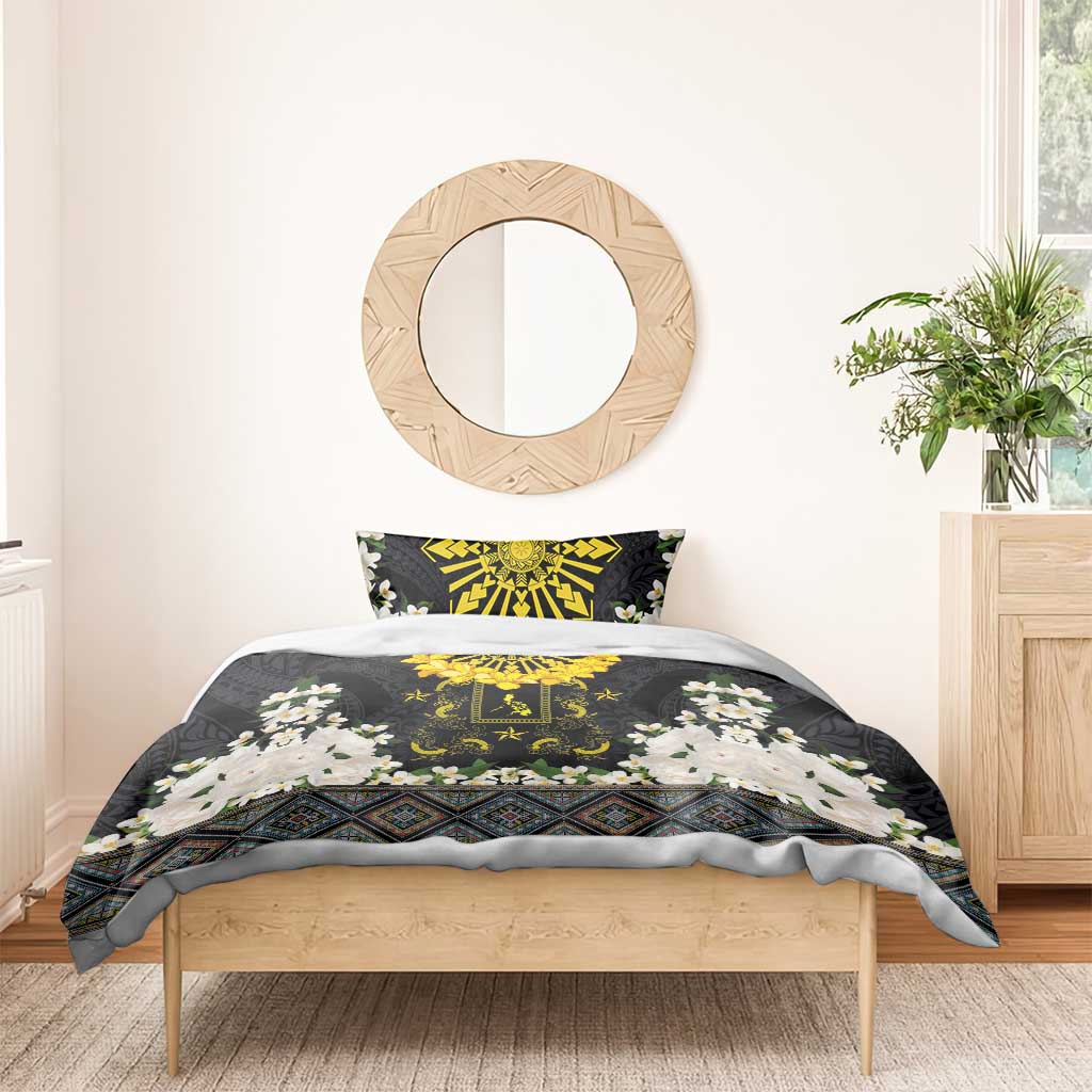 Flores de Mayo and Filipino Fiesta Bedding Set The Sun-Jasmine and Polynesian Yakan Tattoo Barong Style