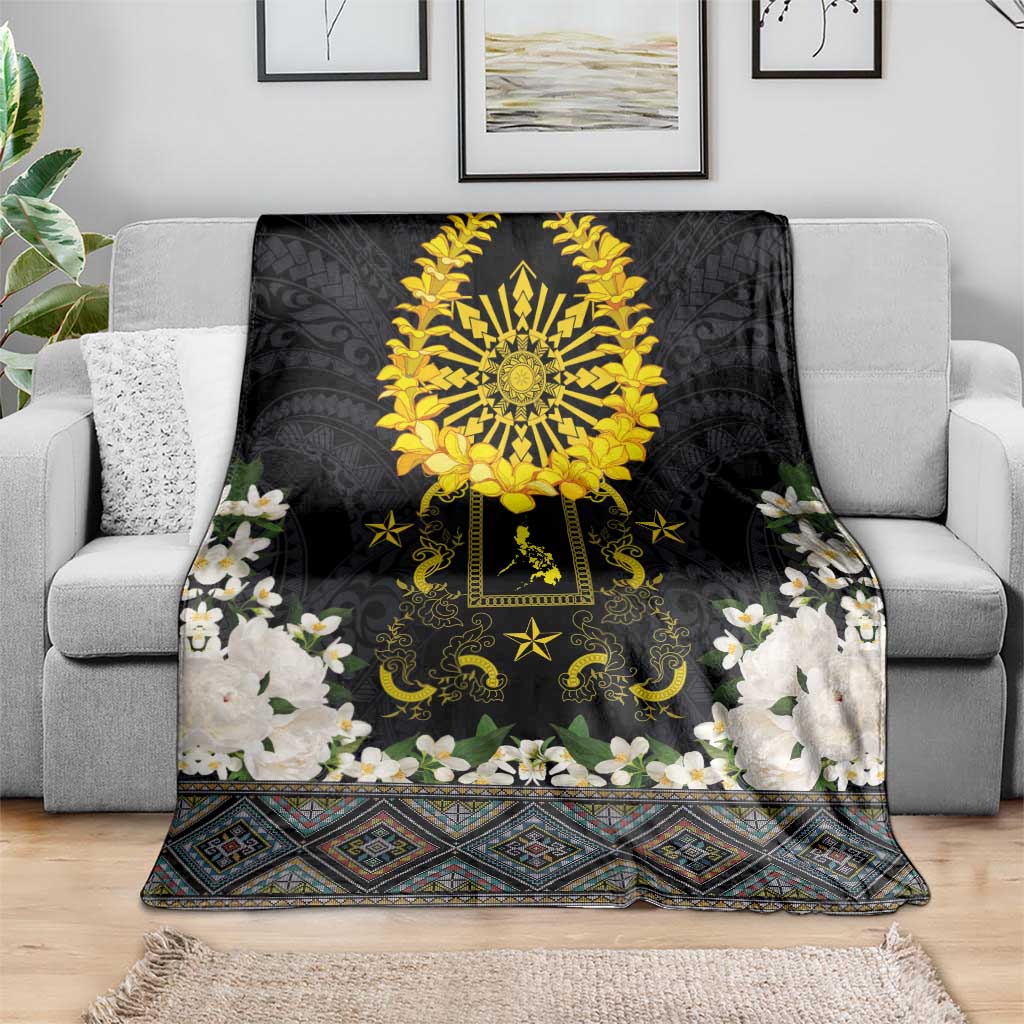 Flores de Mayo and Filipino Fiesta Blanket The Sun-Jasmine and Polynesian Yakan Tattoo Barong Style LT03 - Polynesian Pride