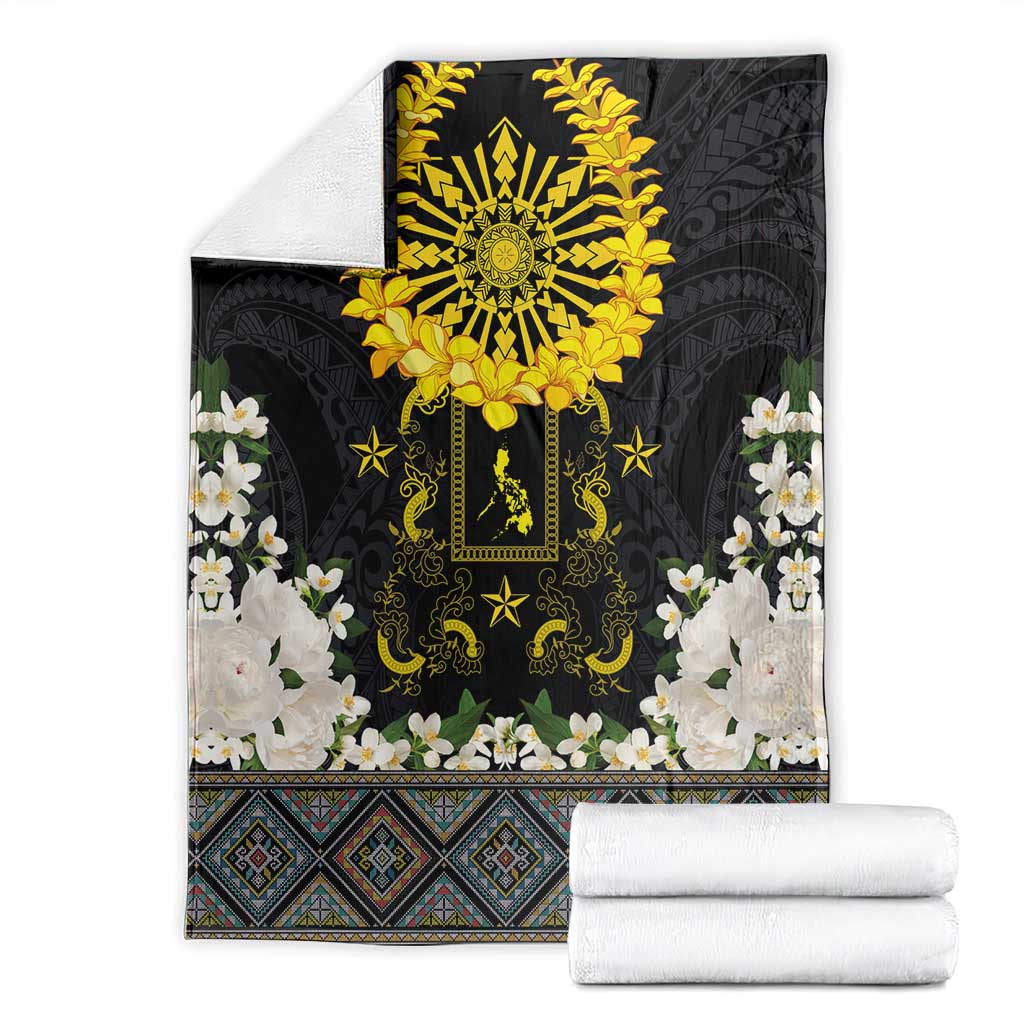 Flores de Mayo and Filipino Fiesta Blanket The Sun-Jasmine and Polynesian Yakan Tattoo Barong Style LT03 - Polynesian Pride