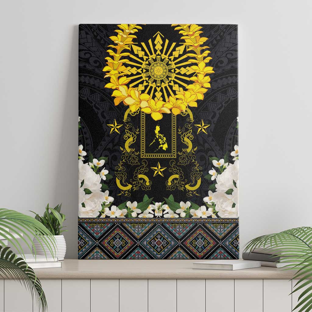 Flores de Mayo and Filipino Fiesta Canvas Wall Art The Sun-Jasmine and Polynesian Yakan Tattoo Barong Style LT03 - Polynesian Pride