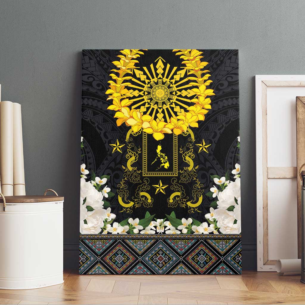 Flores de Mayo and Filipino Fiesta Canvas Wall Art The Sun-Jasmine and Polynesian Yakan Tattoo Barong Style LT03 - Polynesian Pride