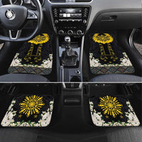 Flores de Mayo and Filipino Fiesta Car Mats The Sun-Jasmine and Polynesian Yakan Tattoo Barong Style LT03 Set 4pcs Black - Polynesian Pride
