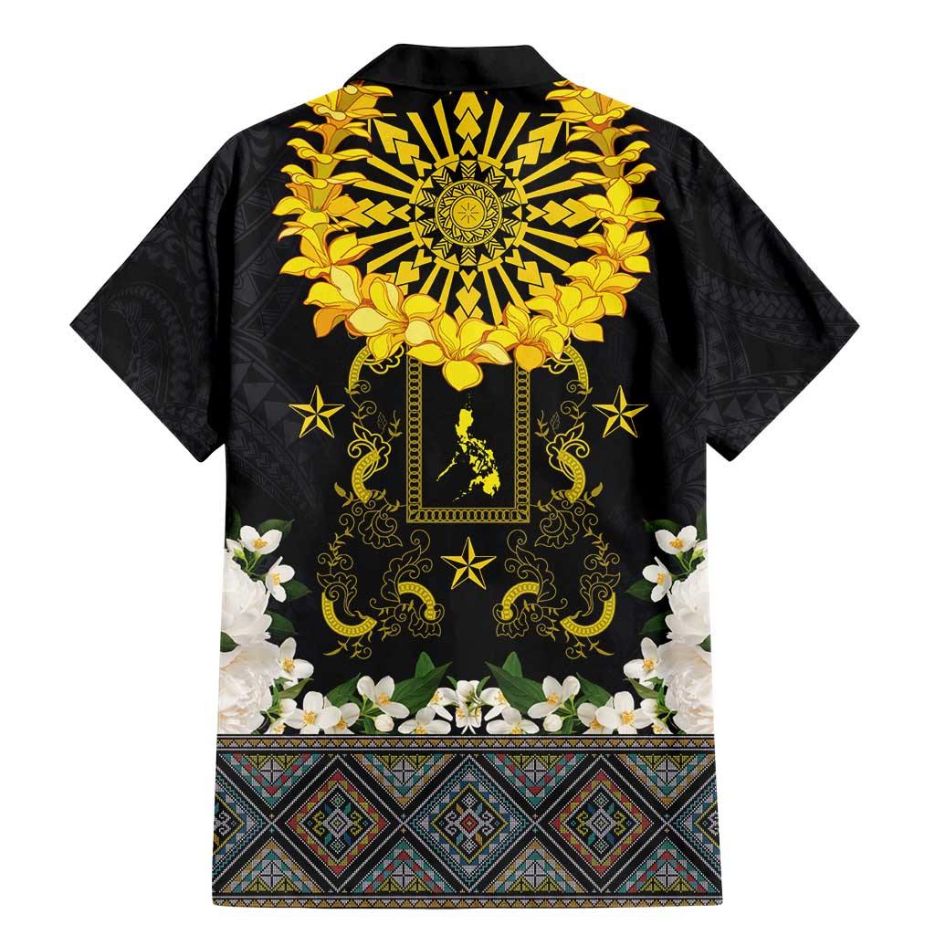 Flores de Mayo and Filipino Fiesta Family Matching Mermaid Dress and Hawaiian Shirt The Sun-Jasmine and Polynesian Yakan Tattoo Barong Style LT03 - Polynesian Pride