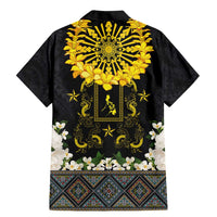 Flores de Mayo and Filipino Fiesta Family Matching Mermaid Dress and Hawaiian Shirt The Sun-Jasmine and Polynesian Yakan Tattoo Barong Style LT03 - Polynesian Pride