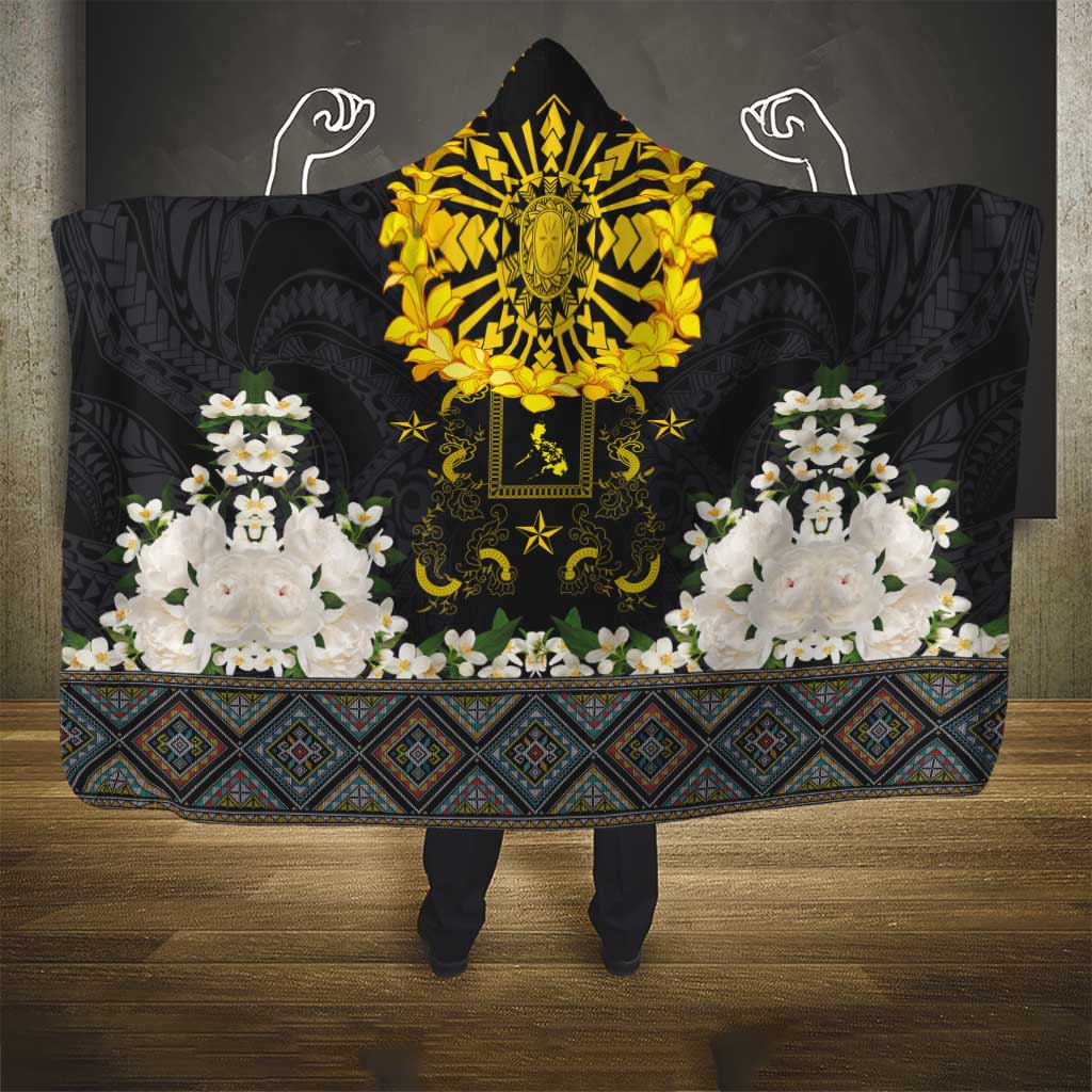 Flores de Mayo and Filipino Fiesta Hooded Blanket The Sun-Jasmine and Polynesian Yakan Tattoo Barong Style LT03 - Polynesian Pride