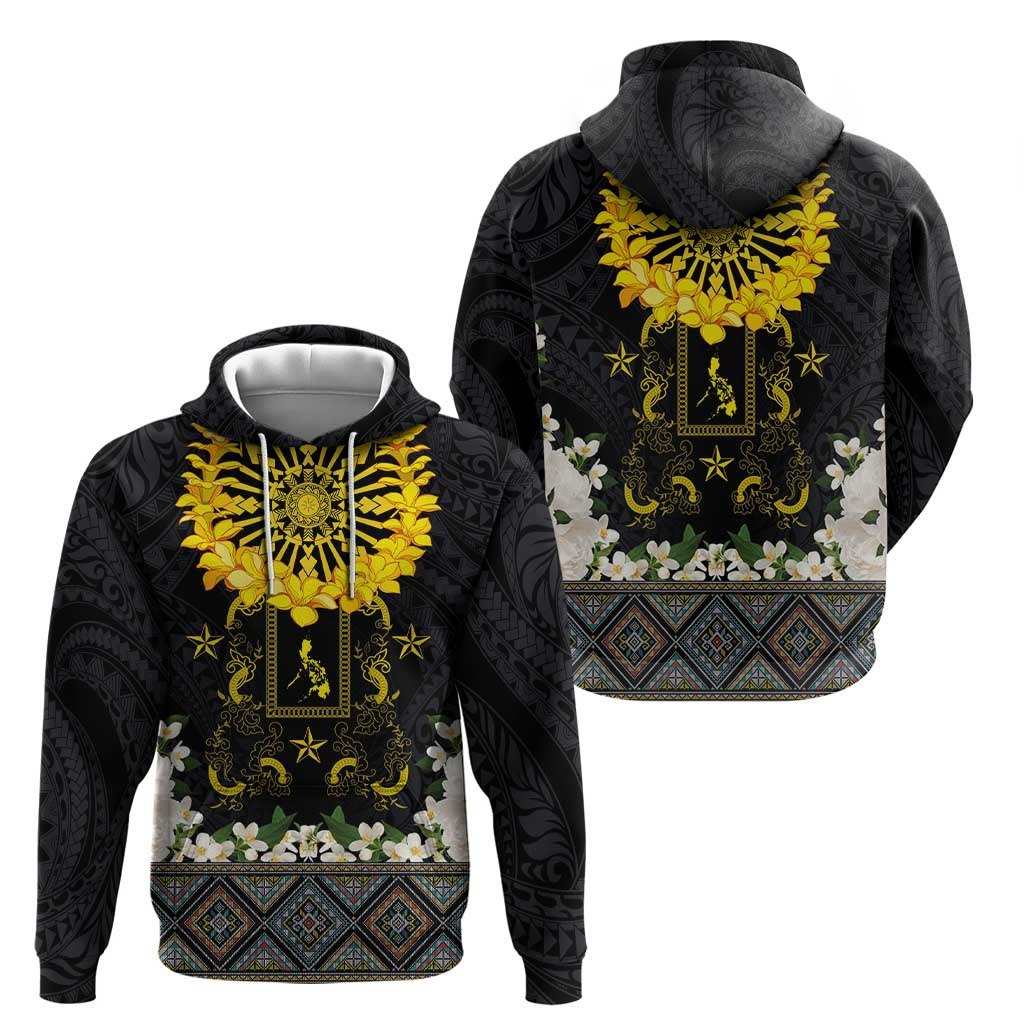 Flores de Mayo and Filipino Fiesta Hoodie The Sun-Jasmine and Polynesian Yakan Tattoo Barong Style LT03 - Polynesian Pride