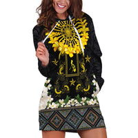Flores de Mayo and Filipino Fiesta Hoodie Dress The Sun-Jasmine and Polynesian Yakan Tattoo Barong Style