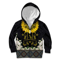 Flores de Mayo and Filipino Fiesta Kid Hoodie The Sun-Jasmine and Polynesian Yakan Tattoo Barong Style LT03 Zip Hoodie Black - Polynesian Pride
