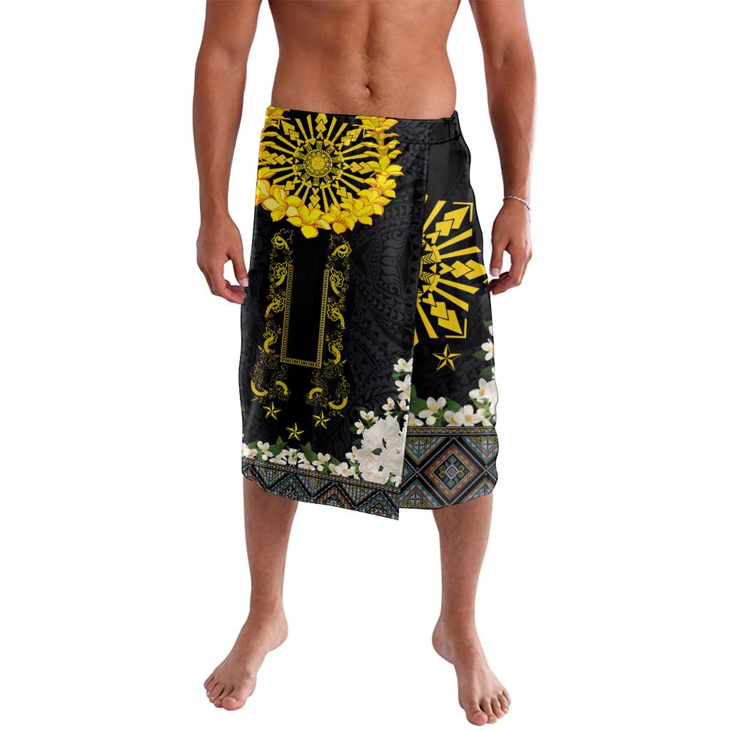 Flores de Mayo and Filipino Fiesta Lavalava The Sun-Jasmine and Polynesian Yakan Tattoo Barong Style LT03 Black - Polynesian Pride