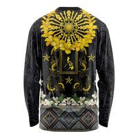Flores de Mayo and Filipino Fiesta Long Sleeve Shirt The Sun-Jasmine and Polynesian Yakan Tattoo Barong Style LT03 - Polynesian Pride