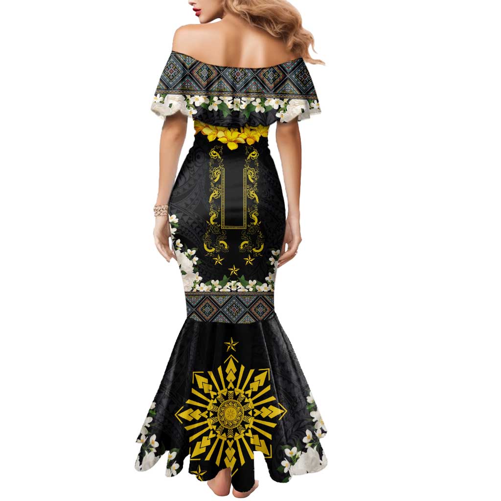 Flores de Mayo and Filipino Fiesta Mermaid Dress The Sun-Jasmine and Polynesian Yakan Tattoo Barong Style LT03 - Polynesian Pride