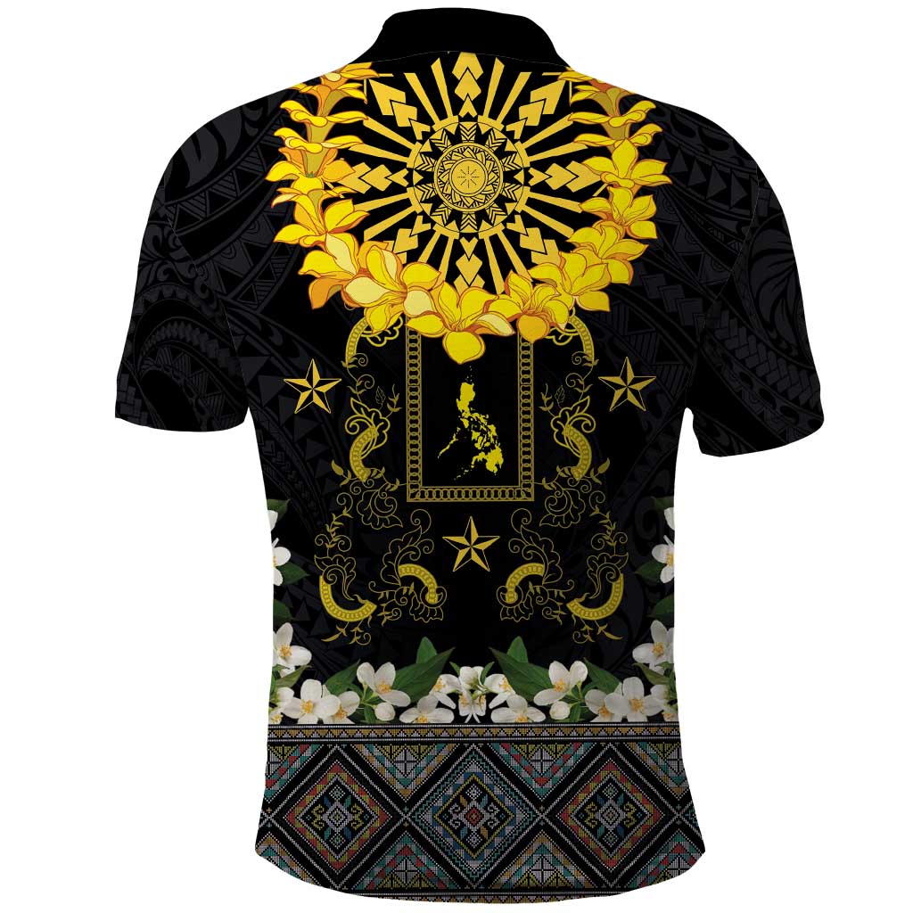 Flores de Mayo and Filipino Fiesta Polo Shirt The Sun-Jasmine and Polynesian Yakan Tattoo Barong Style