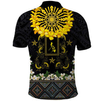 Flores de Mayo and Filipino Fiesta Polo Shirt The Sun-Jasmine and Polynesian Yakan Tattoo Barong Style