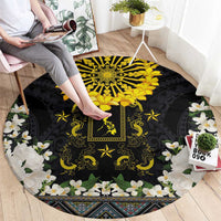 Flores de Mayo and Filipino Fiesta Round Carpet The Sun-Jasmine and Polynesian Yakan Tattoo Barong Style LT03 - Polynesian Pride