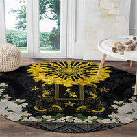 Flores de Mayo and Filipino Fiesta Round Carpet The Sun-Jasmine and Polynesian Yakan Tattoo Barong Style LT03 - Polynesian Pride