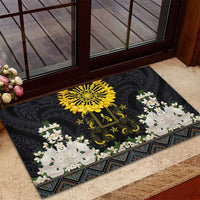 Flores de Mayo and Filipino Fiesta Rubber Doormat The Sun-Jasmine and Polynesian Yakan Tattoo Barong Style LT03 - Polynesian Pride