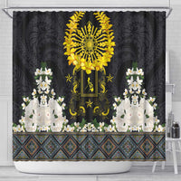 Flores de Mayo and Filipino Fiesta Shower Curtain The Sun-Jasmine and Polynesian Yakan Tattoo Barong Style LT03 - Polynesian Pride