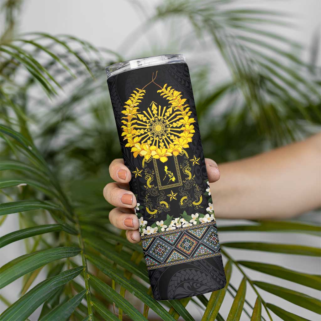 Flores de Mayo and Filipino Fiesta Skinny Tumbler The Sun-Jasmine and Polynesian Yakan Tattoo Barong Style LT03 - Polynesian Pride