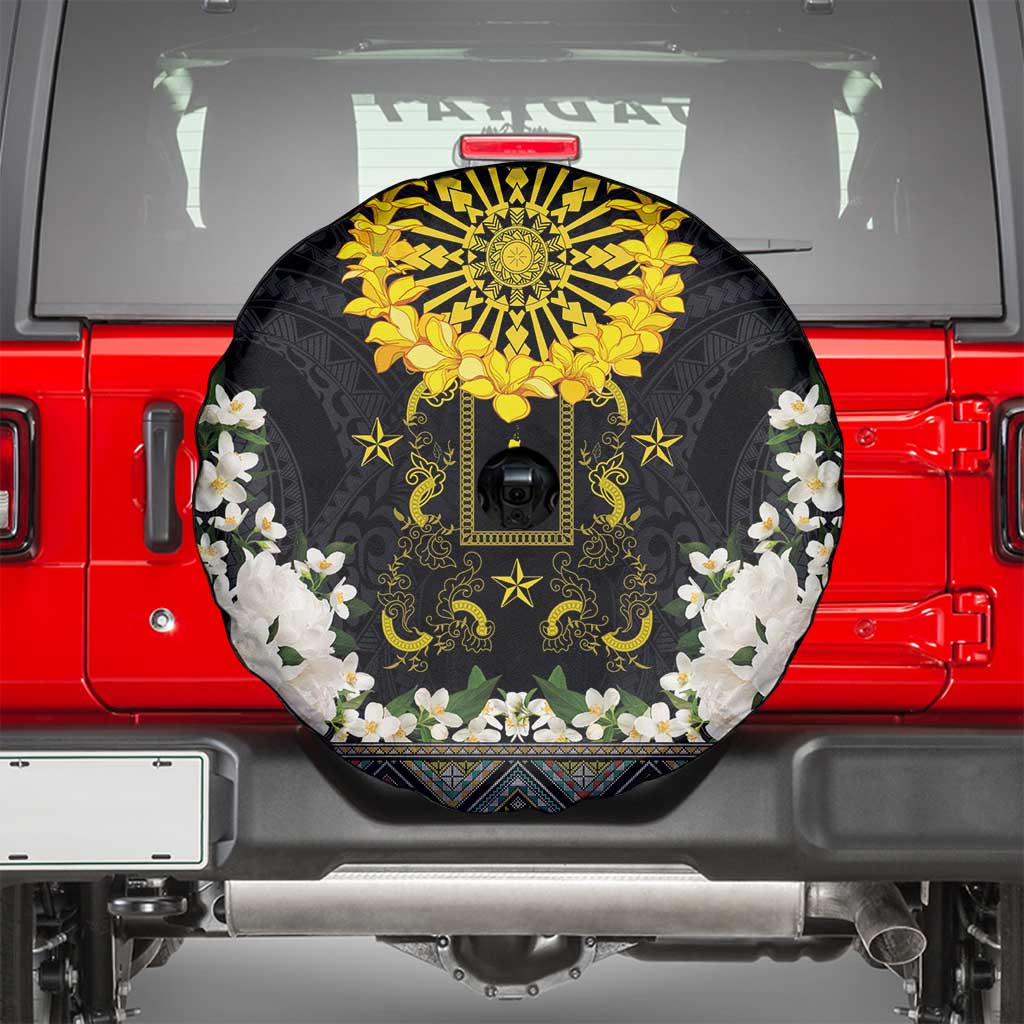 Flores de Mayo and Filipino Fiesta Spare Tire Cover The Sun-Jasmine and Polynesian Yakan Tattoo Barong Style LT03 - Polynesian Pride