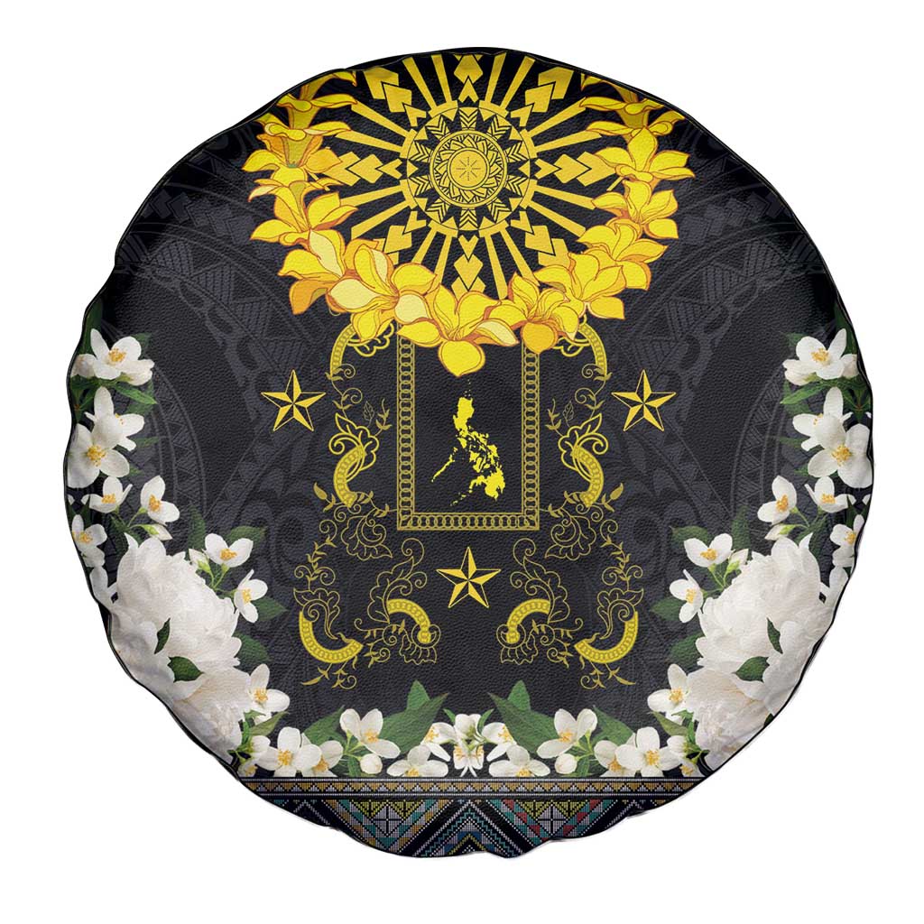 Flores de Mayo and Filipino Fiesta Spare Tire Cover The Sun-Jasmine and Polynesian Yakan Tattoo Barong Style LT03 - Polynesian Pride
