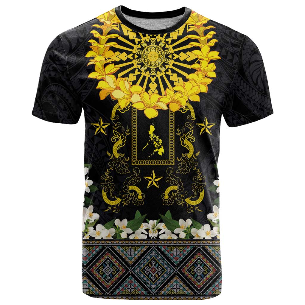Flores de Mayo and Filipino Fiesta T Shirt The Sun-Jasmine and Polynesian Yakan Tattoo Barong Style
