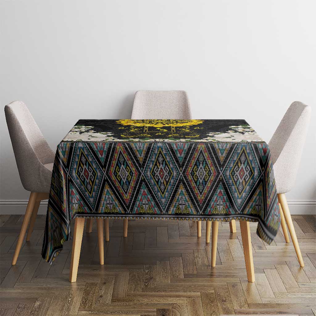 Flores de Mayo and Filipino Fiesta Tablecloth The Sun-Jasmine and Polynesian Yakan Tattoo Barong Style
