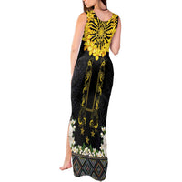 Flores de Mayo and Filipino Fiesta Tank Maxi Dress The Sun-Jasmine and Polynesian Yakan Tattoo Barong Style LT03 - Polynesian Pride