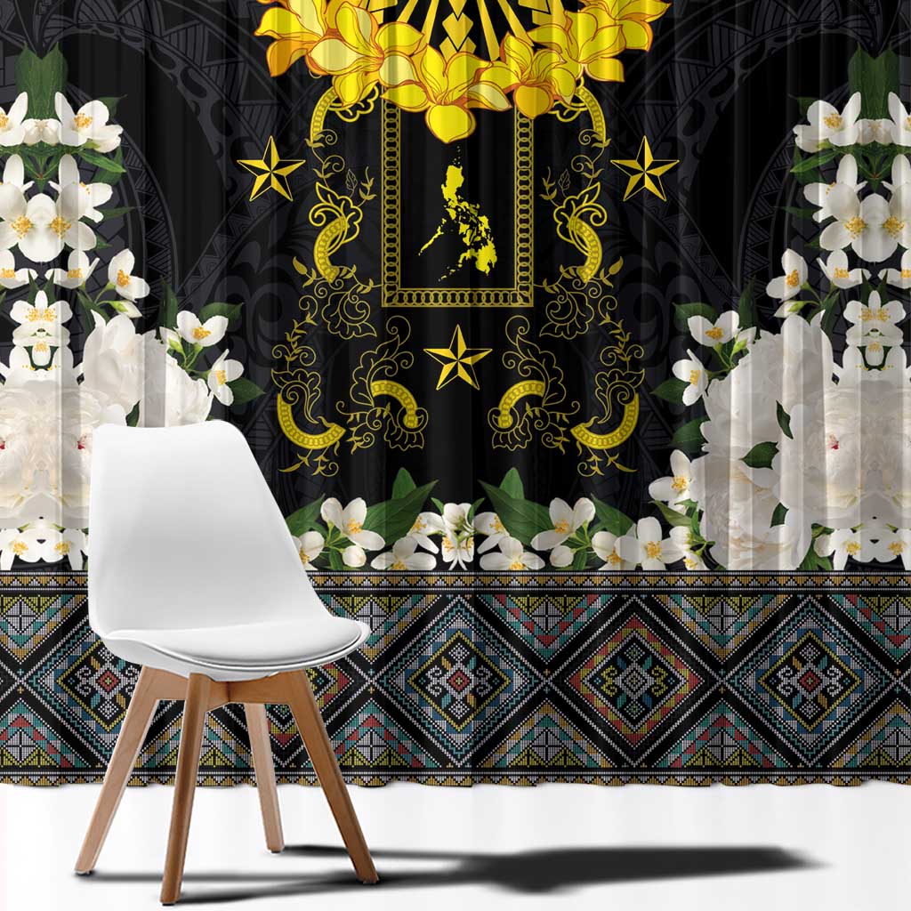 Flores de Mayo and Filipino Fiesta Window Curtain The Sun-Jasmine and Polynesian Yakan Tattoo Barong Style LT03 - Polynesian Pride