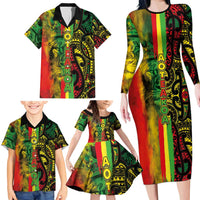 Aotearoa Reggae Family Matching Long Sleeve Bodycon Dress and Hawaiian Shirt Maori Reggae-One Love LT03 - Polynesian Pride