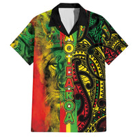 Aotearoa Reggae Family Matching Off The Shoulder Long Sleeve Dress and Hawaiian Shirt Maori Reggae-One Love LT03 Dad's Shirt - Short Sleeve Reggae - Polynesian Pride