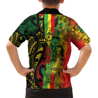 Aotearoa Reggae Family Matching Short Sleeve Bodycon Dress and Hawaiian Shirt Maori Reggae-One Love LT03 - Polynesian Pride