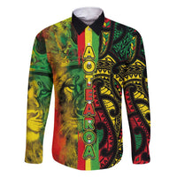 Aotearoa Reggae Family Matching Short Sleeve Bodycon Dress and Hawaiian Shirt Maori Reggae-One Love LT03 Dad's Shirt - Long Sleeve Reggae - Polynesian Pride