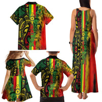 Aotearoa Reggae Family Matching Tank Maxi Dress and Hawaiian Shirt Maori Reggae-One Love LT03 - Polynesian Pride