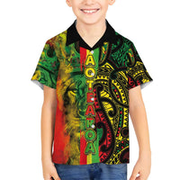 Aotearoa Reggae Family Matching Tank Maxi Dress and Hawaiian Shirt Maori Reggae-One Love LT03 Son's Shirt Reggae - Polynesian Pride